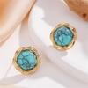 Retro Turquoise Stud Earrings - Sophisticated, Niche Design, Luxurious and Unique Earrings