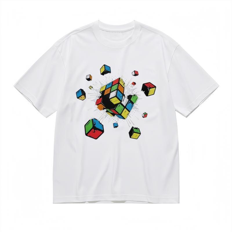 

Men s Fashion Comfortable Breathable Classic T-Shirt Rubik s Cube Graphic Tee S