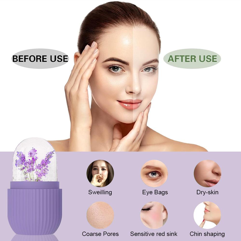 Silicone Ice Cube Tray Mold Double Head Silicone Face Mask Brushes Facial Pore Cleaner Brush Mud Film Applicator Cleaning Tools