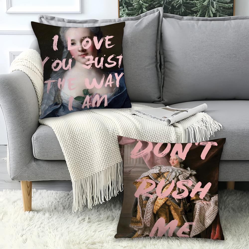 Pillow Case Portrait Feminist Office Cushions Lyrics Suitable For Sofa Funny Car Decorative Cushion Cover