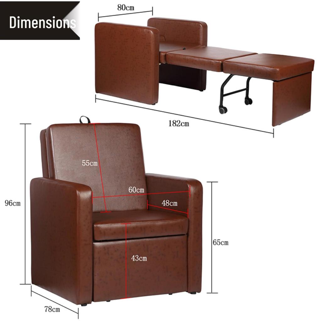 Convertible Folding Sofa Chair Bed and Recliner