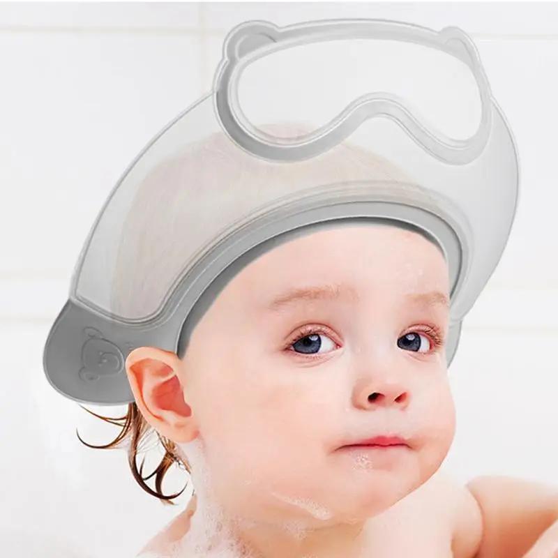 Bath Visor For Toddler Adjustable Waterproof Toddler Shower Cap Bathing Accessories For Girls Boys Shampoo Hair Washing