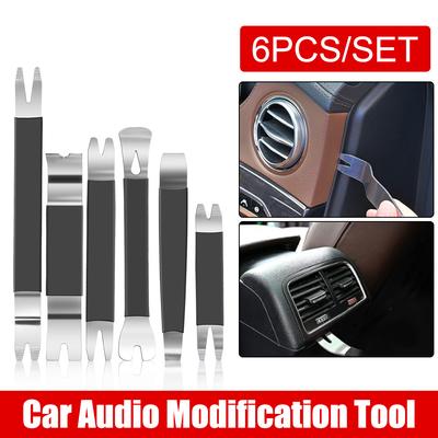 Entfernung Hebelwerkzeug Auto Armaturenbrett Audio Radio Panel Reparatur Befestigungselement Auto Türclip Zierleisten Demontagewerkzeug Kits Metall 6Stk Tragbar