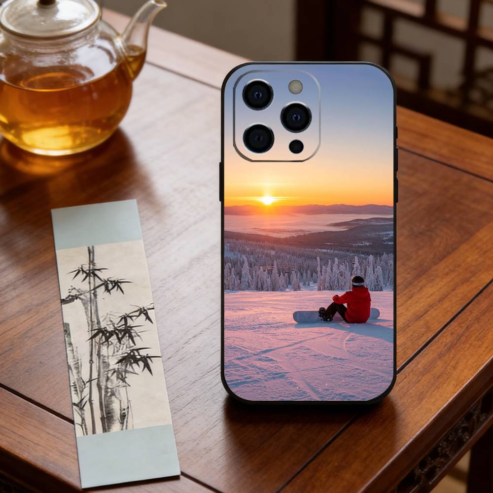 Skiing Snow Snowboard Ski Phone Case Silicone Soft For IPhone 17 16 15 14 13 12 11 X XR Plus Pro Max Plus