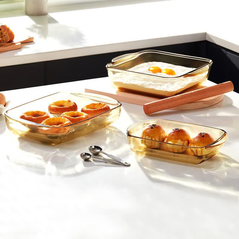 Corning Amber Rectangular Borosilicate Glass Baking Dish