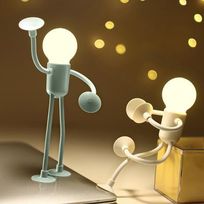 DIY Shape Night Lights Funny Sportsman Shape Versatile Lamp Mini Cute Suction Bedside Lamp Desk Lamp Home Christmas Decor Light