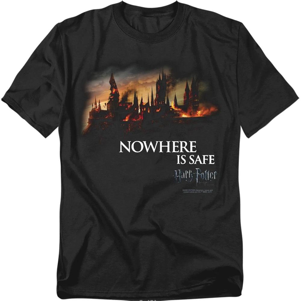 Harry Potter - Burning Hogwarts - Adult T-Shirt XXL
