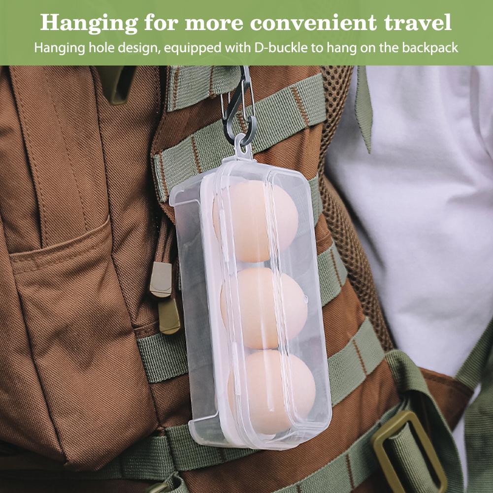 3/4/8 Grid Egg Holder with Lid Egg Carton Stackable Plastic Egg Container BPA Free Egg Keeper Portable Egg Carriage for Fridge