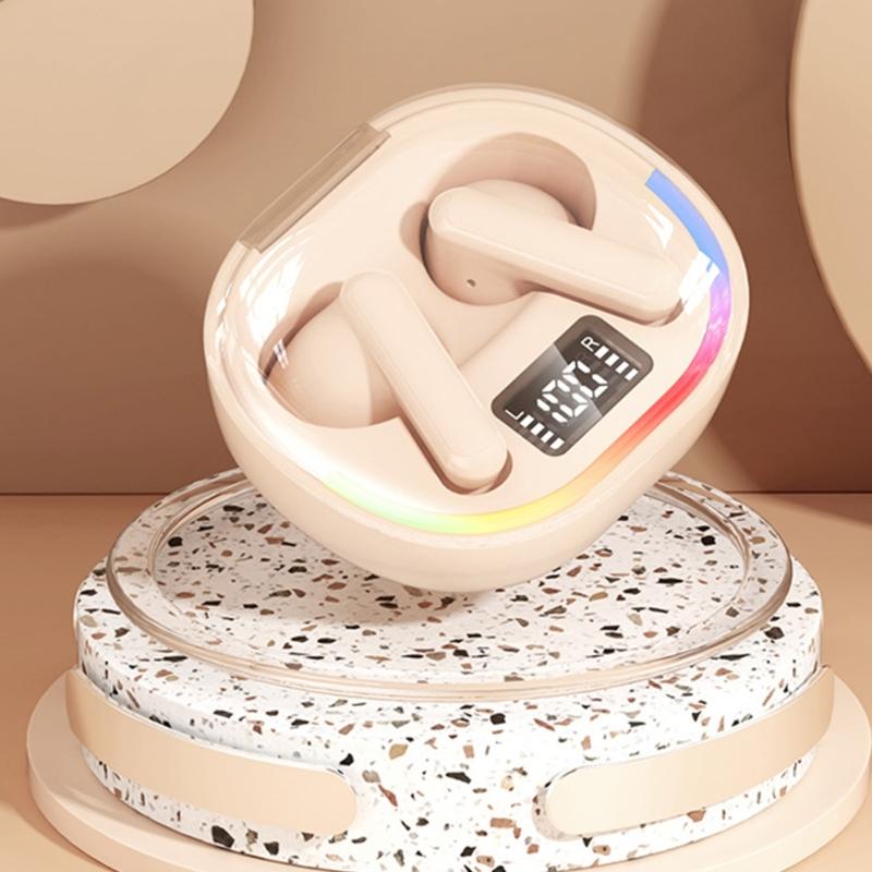 Clear Charging Case Bluetooth-compatible Earbuds With Charging Case Sport EarBuds HiFi Sound Quality LED Display