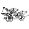 Edelstahl Kochgeschirr Set Gleichmäßige Wärmeleitung Töpfe Pfannen Suppentopf Dampfeinsatz Kochset für