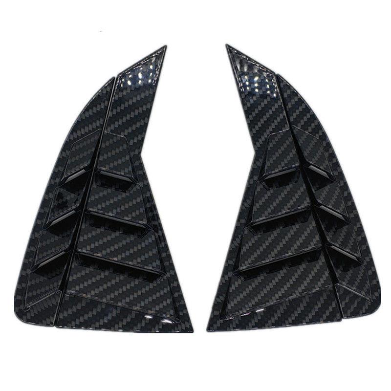 Kia Old K2 Sedan 11-16 Rear Quarter Window Louvers, Carbon Fiber Texture