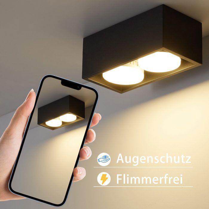 Spots de plafond - NETTLIFE - Spot en saillie carré 2xGX53 - Noir - Métal - LED 2x5W
