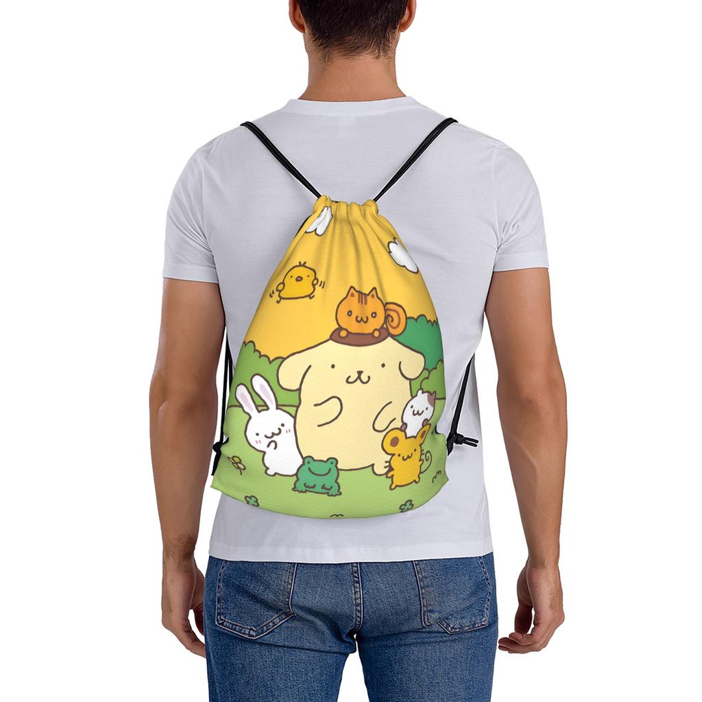 Custom P-Pompompurines Drawstring Bag for Shopping Yoga Backpacks Men Women Cute Dog Sports Gym Sackpack