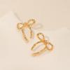 Simple And Stylish Gold Bow Earrings, Showcasing The Temperament Of Women'S Earrings