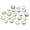 21 Pieces Vintage Butterfly Heart Rings Set Decoration for Trendy Women Adjustable Sturdy Alloy Jewelry Pieces