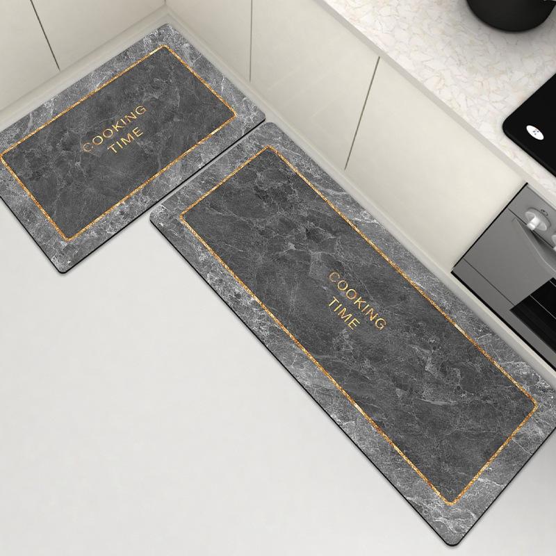 Light Luxury Diatom Mud Mat Nordic Wind Household Long Strip Absorbent Oil Absorption Non-slip Foot Mat Dirty Kitchen Mat