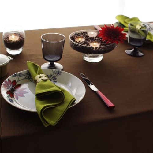 Blooming Nakanishi Delicious Color Tablecloth (Coffee (Dark Brown) / 130 X 170 Cm), 4-Person Capacity, Water-Repellent, Rectangular, Solid Color, Mach