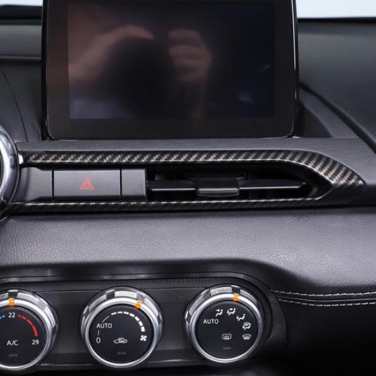 ABS Carbon Fiber Center Console Air Outlet Vent Trim For Mazda MX-5 Miata 16-23