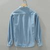 1355 Men's Plush Thick Warm Long-Sleeved Japanese Style Denim Coat Shirt