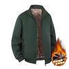 Men's Plus Size Winter Cotton Jacket for Middle-Aged & Elderly Dads, Velvet Lined, Thickened, Padded, Stand-up Collar
