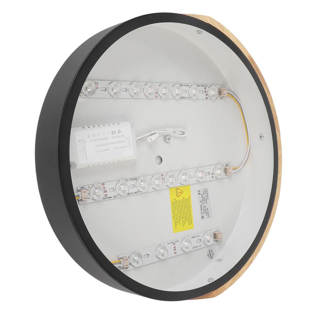 LED Ceiling Light Iron Wood PC Stepless Dimmable Round Flush Mount Modern Ceiling Light Fixture