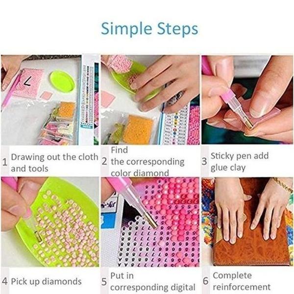 40 stuks 5D LED Diamant Schilderen Kits Kruissteek Gereedschap - Diamanten Plakpen DIY Diamant Borduuraccessoire