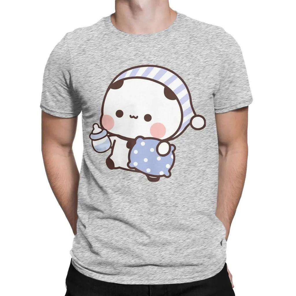 Men Bubu Panda Going To Sleep With Dudu Bear T Shirts 100% Cotton Clothes Crazy Short Sleeve Crewneck Tees Size T-Shirt 71813
