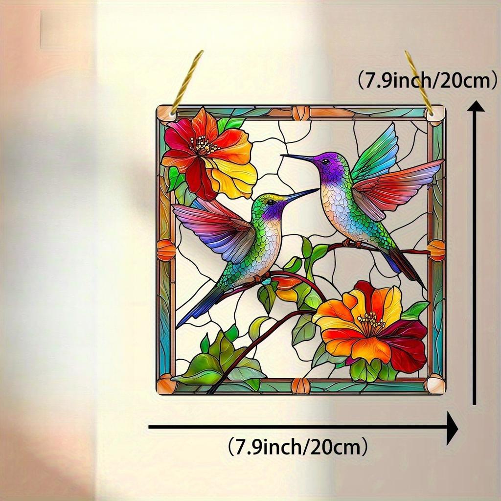 2D Flat Acrylic Featuring A Canary and Floral Decoration , Use No Batteries/Electricity Needed, Unique Indoor/Outdoor Decoration , Multipurpose