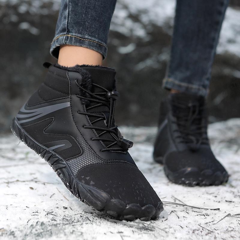 Men's and Women's Mid-Cut Winter Snow Boots - Fashionable, Warm, Plus Velvet Short Boots for Couples