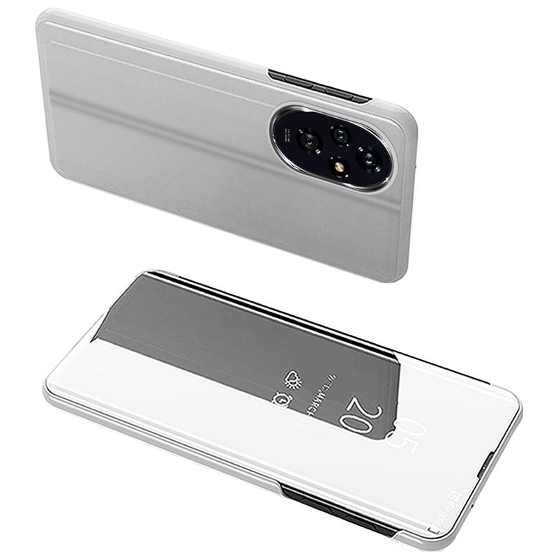 

Чехол для Honor 200 5G из ПУ кожи, чехол для телефона с окошком Silver