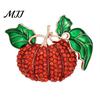 Thanksgiving Day Jewelry Rhinestone Pumpkin Brooch, Lapel Pin for Halloween Harvest Festival Brooch Festival, Autumn Clothing Accessory