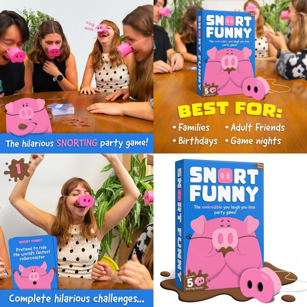 The Oinkcredible You Laugh You Lose Party Game With Card Material For Home And Bar Fun