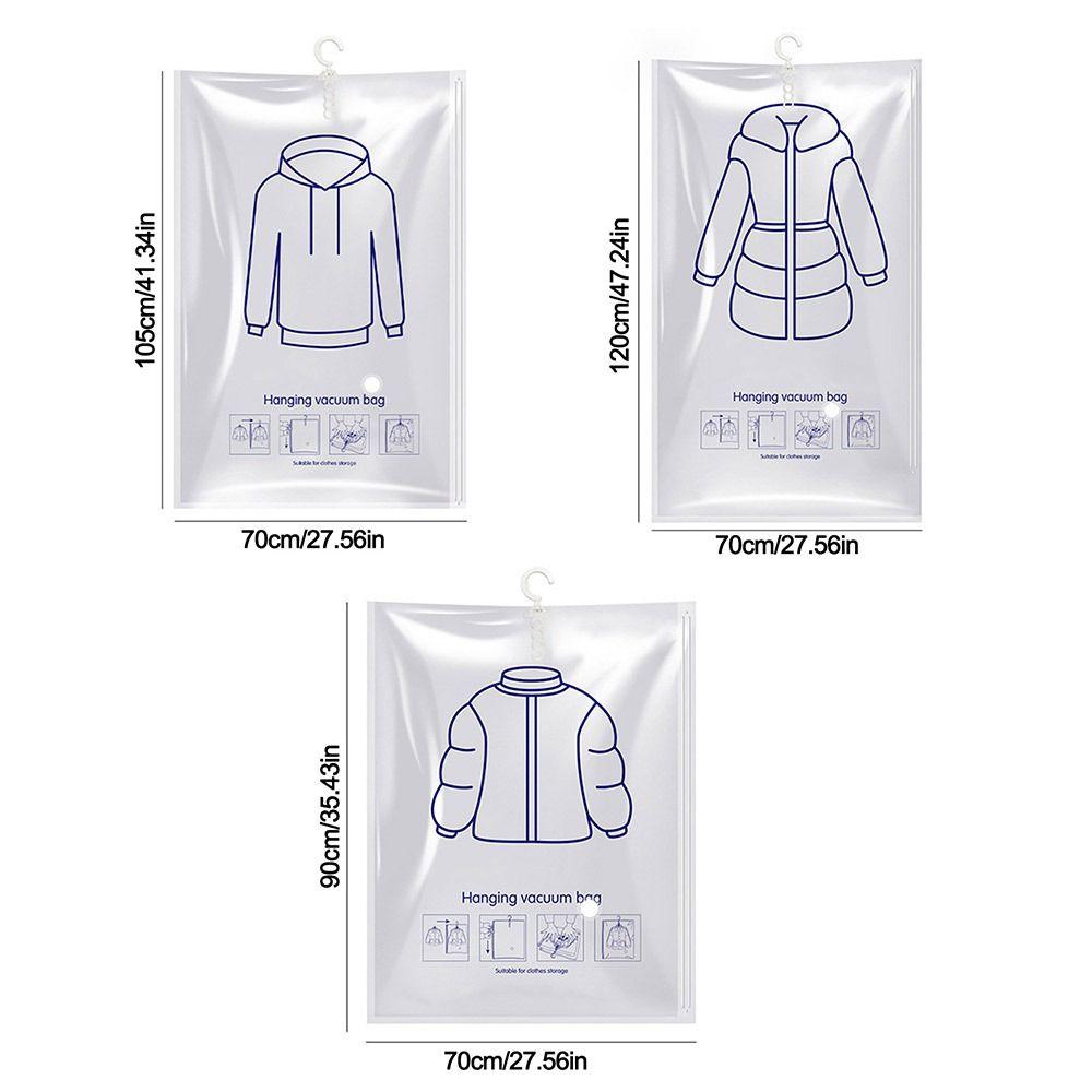 Foldable Clothes Vacuum Compression Bag Hang Hook Vacuum Seal Storage Bag  Clothes