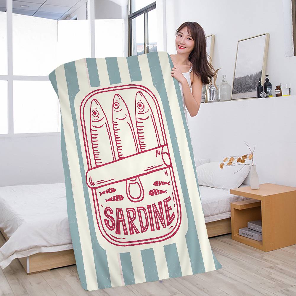 Colorful Sardine Big Microfiber Beach Towels Quick Dry Towel Sand Beach Towels Pool Towel For Travel Swim Pool Yoga
