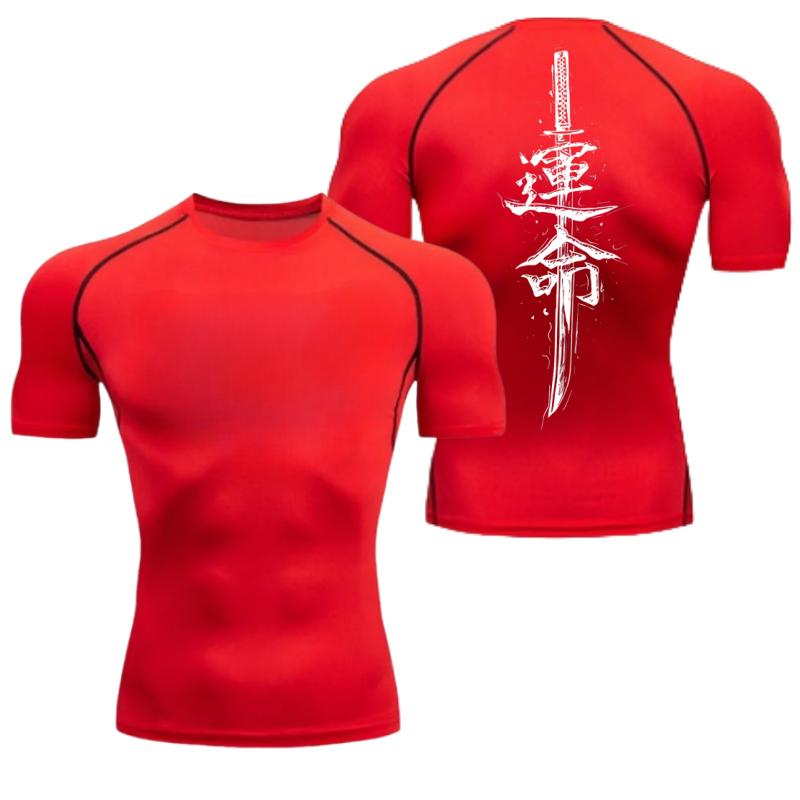 

Men s Compressed Shirt Sports Quick Drying Fitness T-shirt Tight Sweat-Absorbent Jogging Cycling Outdoor 8 Colors Short Sleeve XXXL