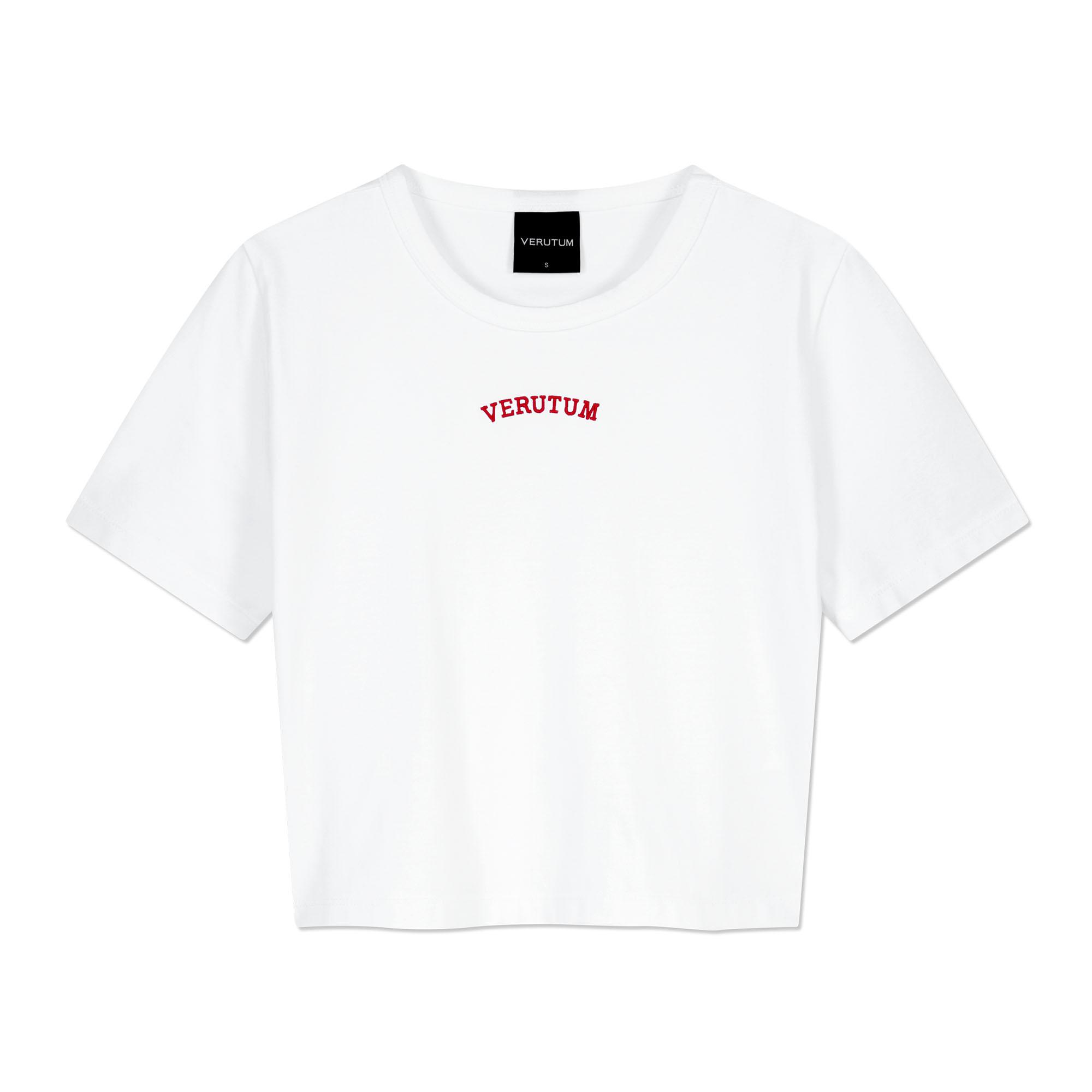 Verutum Ivy League Slim Crop T-Shirt White M