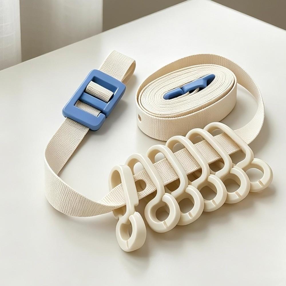 Windproof Outdoor Clothesline with 6 Clips Non-Slip Multifunctional Travel Laundry Drying Line Space-saving Adjustable