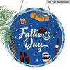 2D Flat 1pc, 8x8 in, Happy Father's Day aluminum metal logo, family gift window decoration, porch, room, home, wall decoration, easy to hang