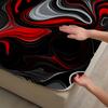 3pcs Flat Sheet 3D Printed Abstract Red Black White Wave Pattern Fitted Sets With Pillowcases No Filling Modern Abstract Style