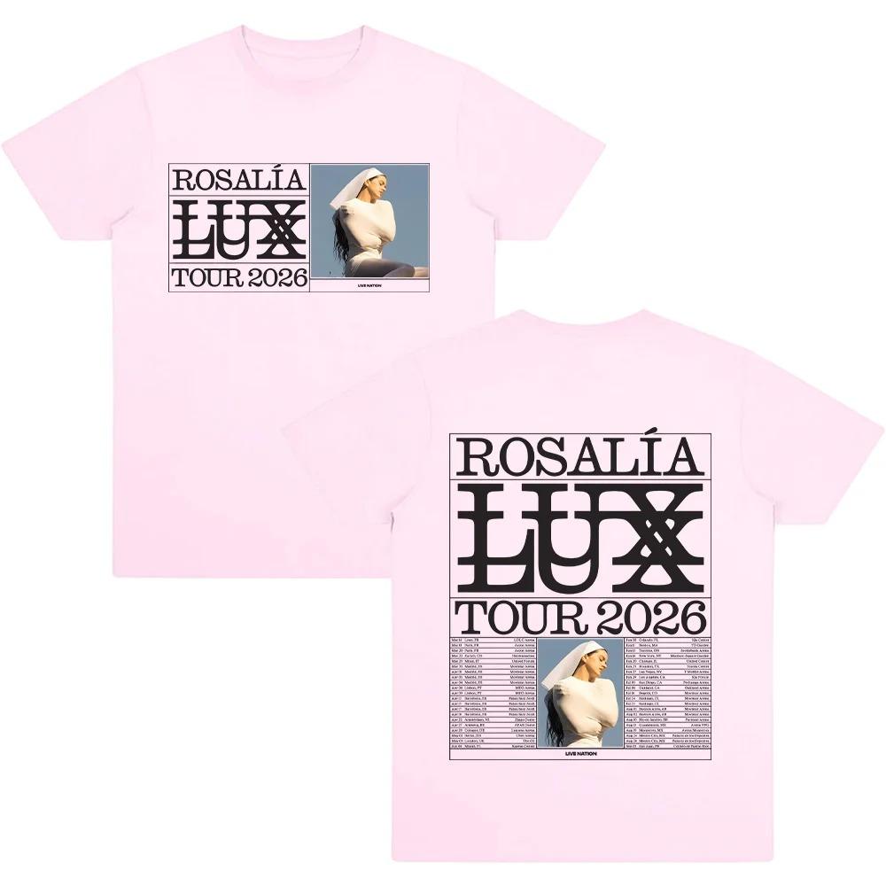 Rosalía LUX 2026 Tour Grafik T-Shirt Unisex Stilvoll Kurzarm 100% Baumwolle Hohe Qualität Lässig Rundhals Street Style T-Shirts