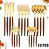 20-teiliges spiegelpoliertes Besteck-Set aus Edelstahl, Tafelgeschirr-Besteck-Set für Zuhause, Restaurant, Hochzeit, Service für 4 Personen