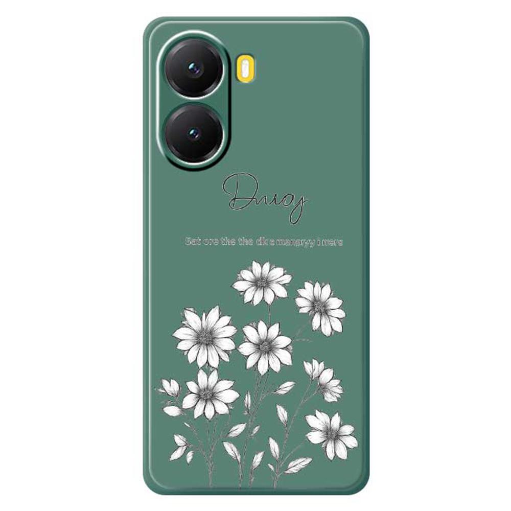 För Xiaomi Redmi Turbo 4 5G/Poco X7 Pro 5G Fodral Skiss Blommor Mönstertryck Raka Kanter TPU Telefonskal