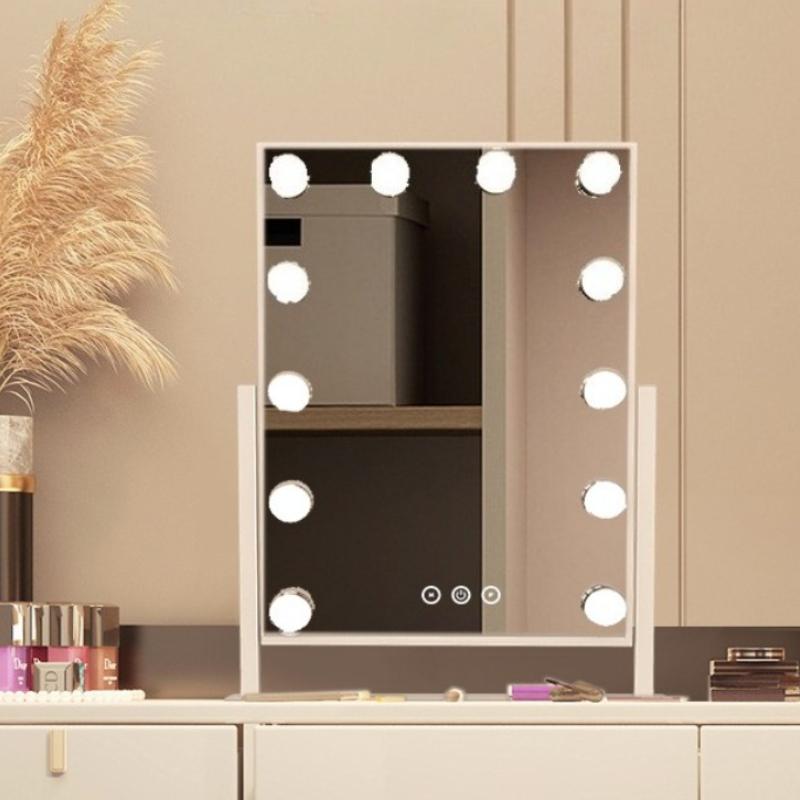 Dressing Table Mirror Desktop Makeup Mirror with Light Modern Adjustable Brightness Mirrors Bedroom Decoration Accessories