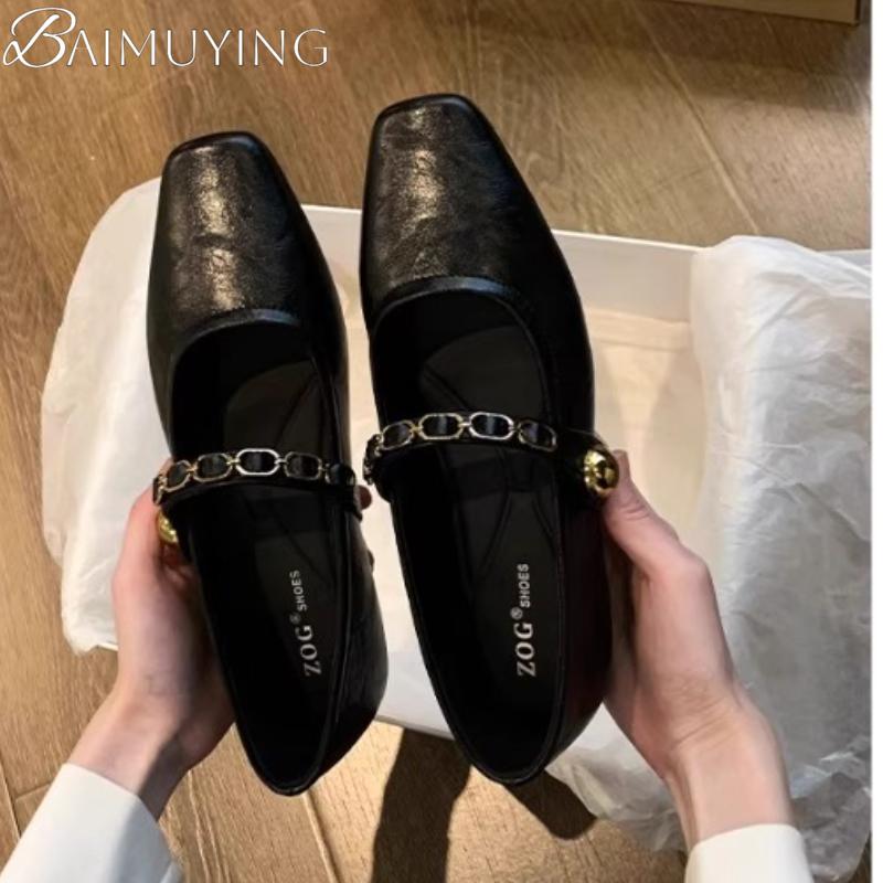 Elegant Women Flats Square Toe Shoes New Summer Loafers Party Sandals Designer 2025 Brand Women Shoes Zapatillas Mujer