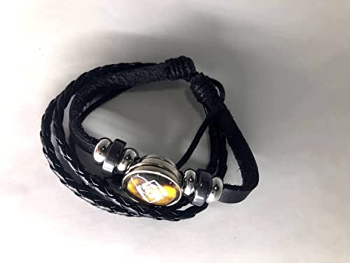 TiproPechka Genshin Impact Eye of God Rock Bracelet, Braided Elemental Magical Organ Bracelet with Seven Heavenly Gods Statues, Cosplay Accessory