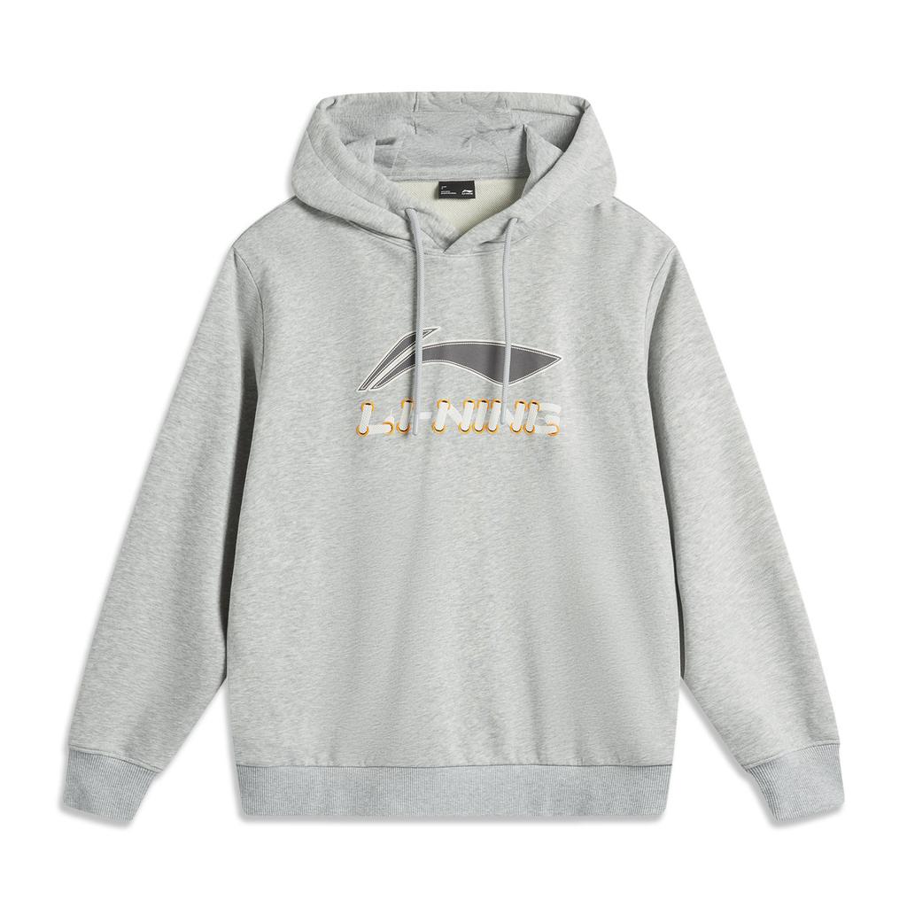 Li Ning Comfortable Brand Logo Letter Sweatshirt Men Sweatshirt Floral-Gray Geological-Gray AWDV253-5