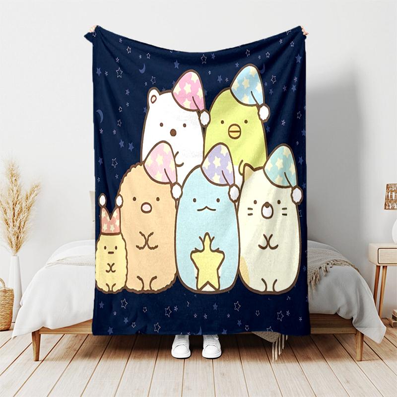 1pc Blanket Sumikko Gurashi1 Print Design, Lightweight Blanket for Sofa, Bed- Soft &Warm, Gift for All Seasons like Christmas, Halloween