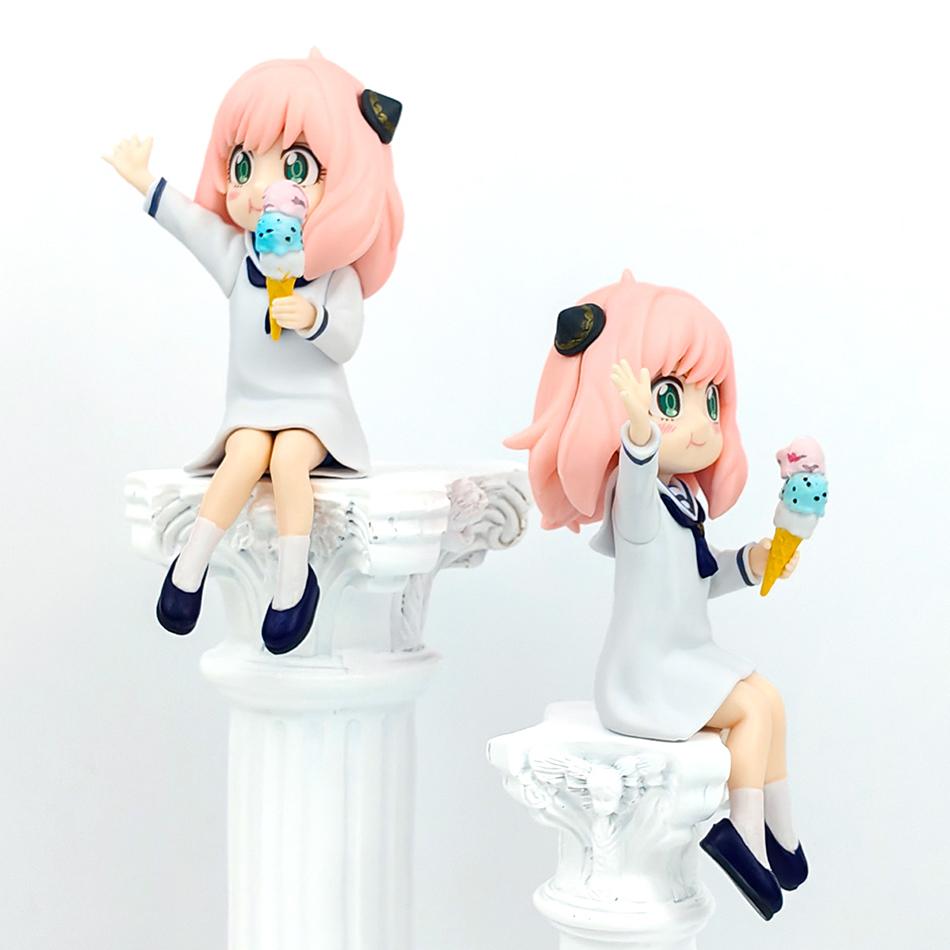 Urocza figurka anime SPY×FAMILY Kawaii Anya Statua z PVC Figurka Kolekcjonerski Model Zabawka Lalka Dekoracja Biurka Zabawki Prezent Urodzinowy dla Dziewczynki