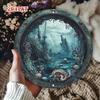 1pc Vintage Nautical Octopus Porthole Metal Wall Art Sign, Fantasy Underwater Ruins Aluminum Round Home Decor