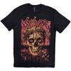 Tricou cu mânecă scurtă Slayer pentru bărbați, Craniu Încornorat, Negru, Mărimea L